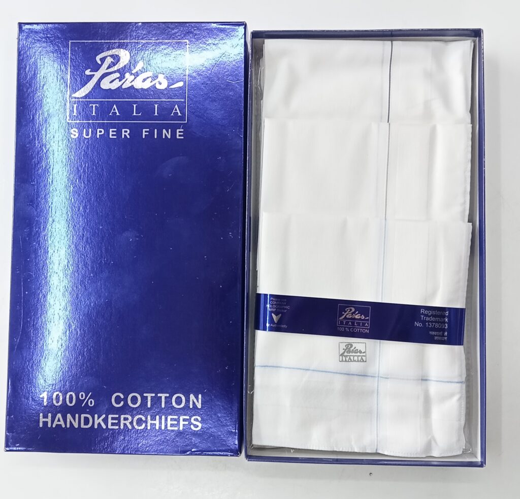 Paras Italia soft cotton white handkerchiefs 3500