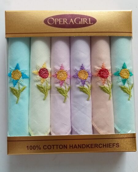 Operagirl Women Cotton Embroidery Hanky